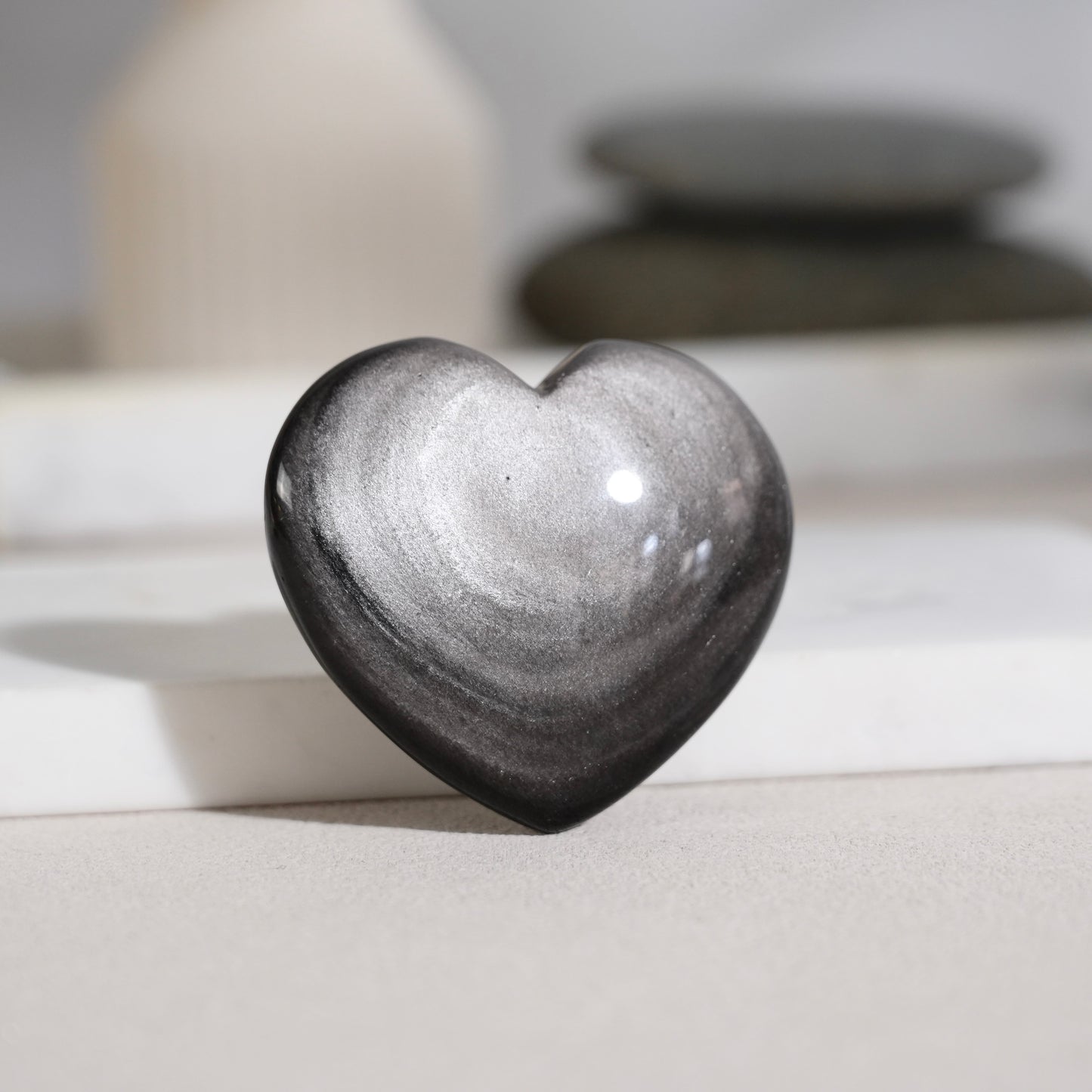 Golden obsidian heart