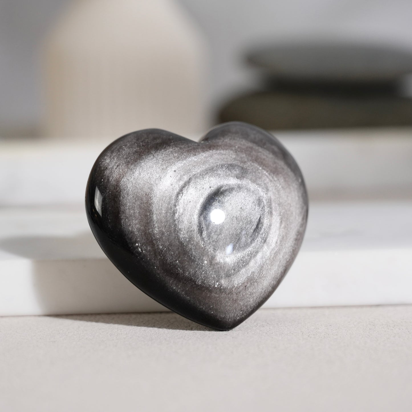 Golden obsidian heart