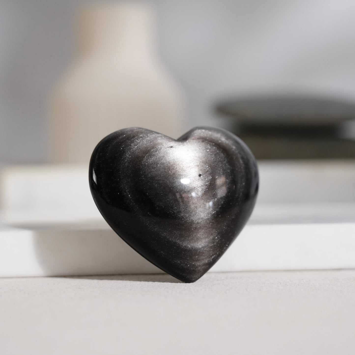 Golden obsidian heart