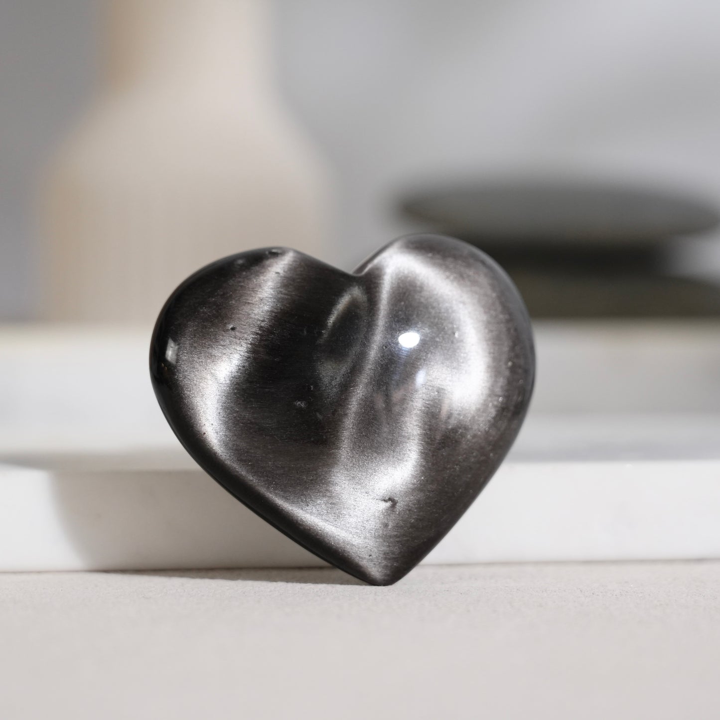 Golden obsidian heart