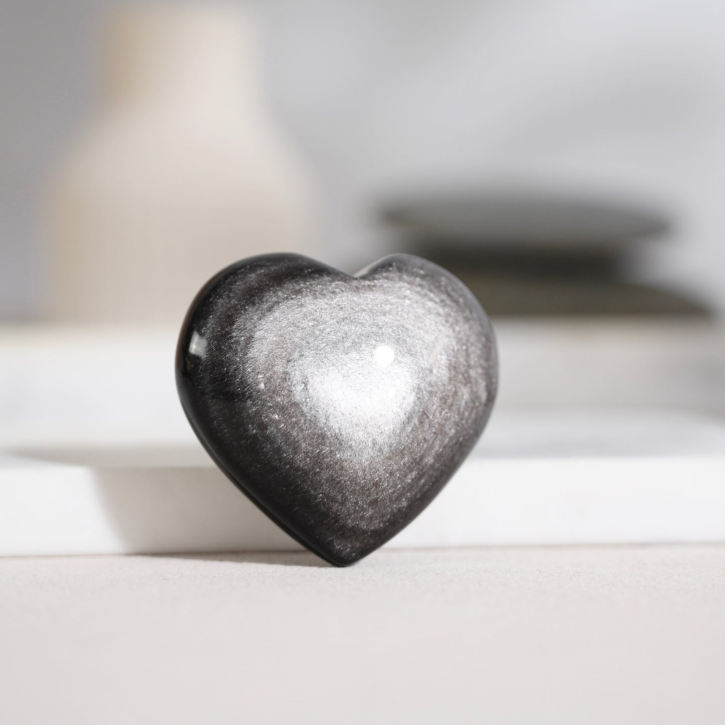 Golden obsidian heart