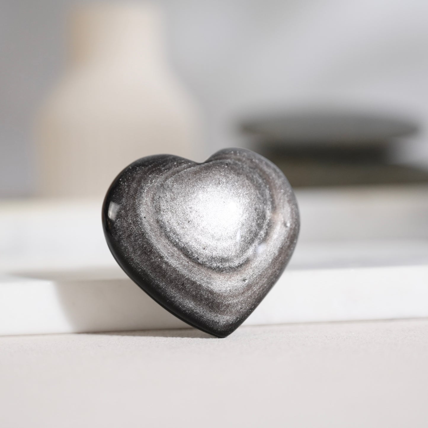 Golden obsidian heart