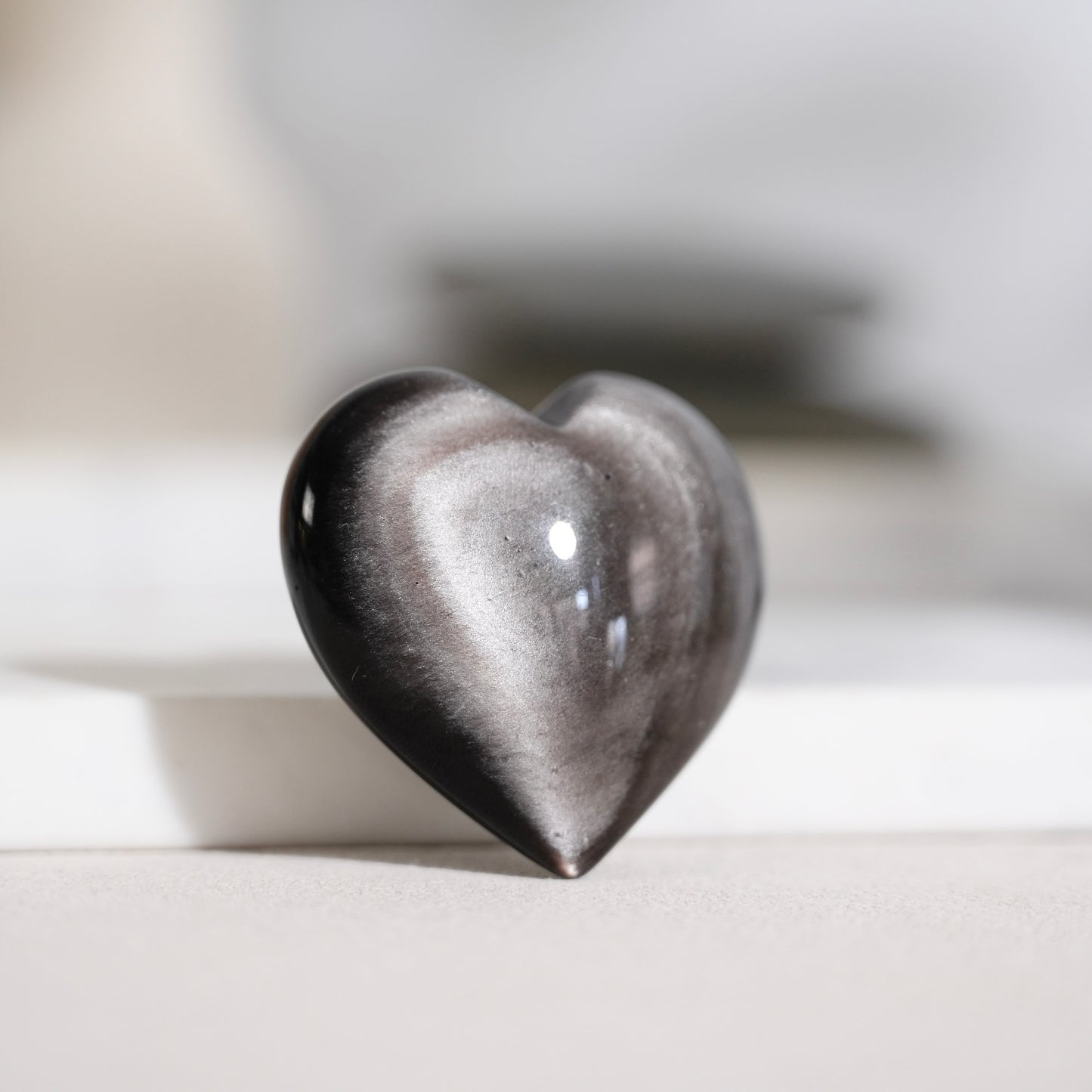 Golden obsidian heart