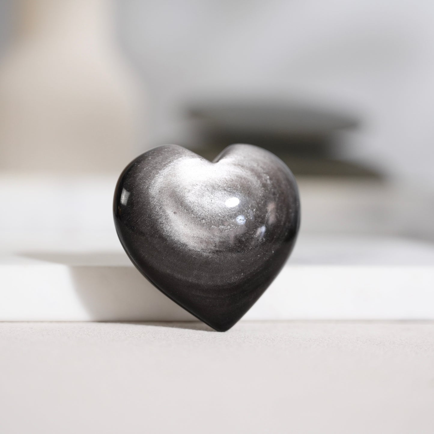 Golden obsidian heart