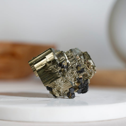 秘魯黃鐵礦原石方鉛礦共生