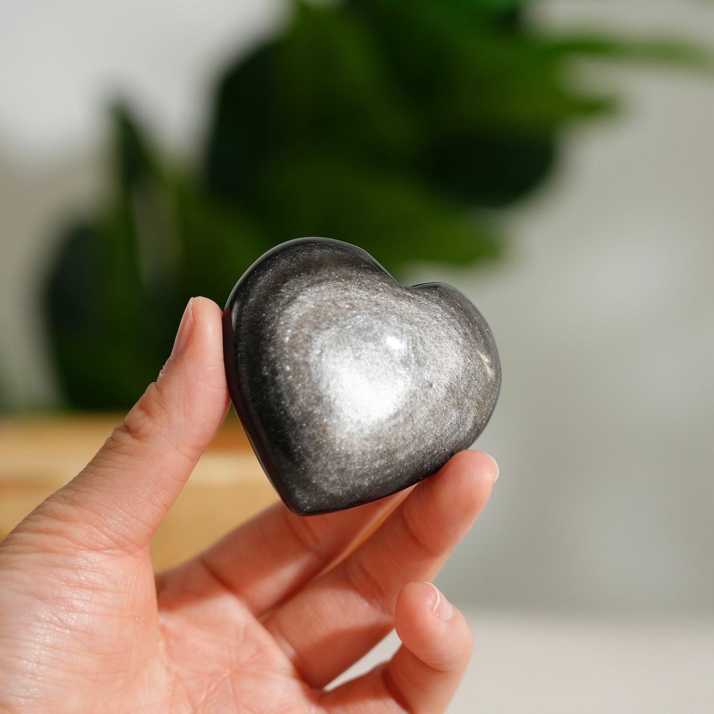 Golden obsidian heart