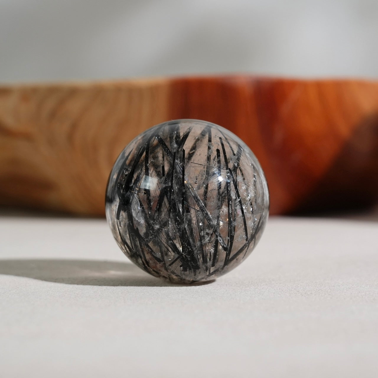 黑碧璽白水晶球