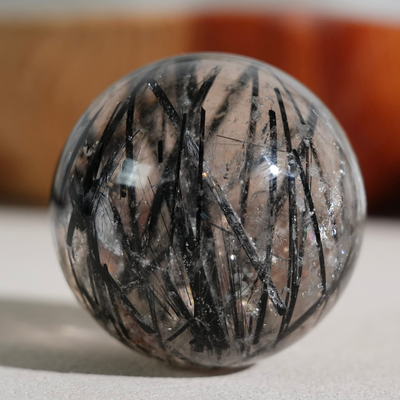 黑碧璽白水晶球