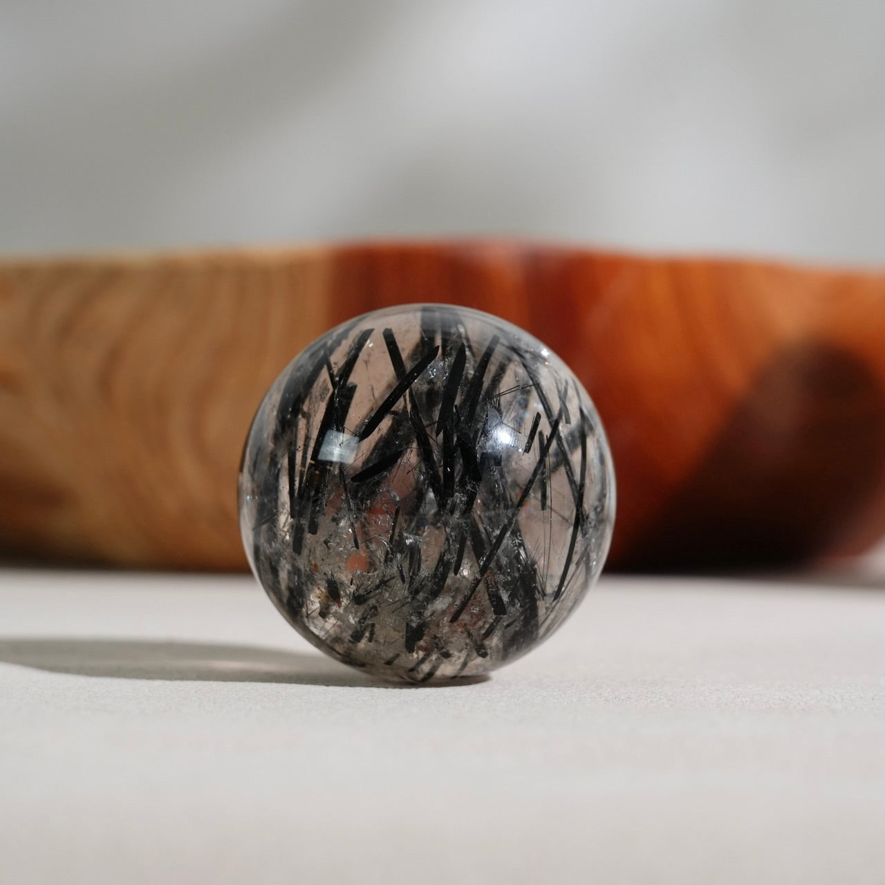 黑碧璽白水晶球