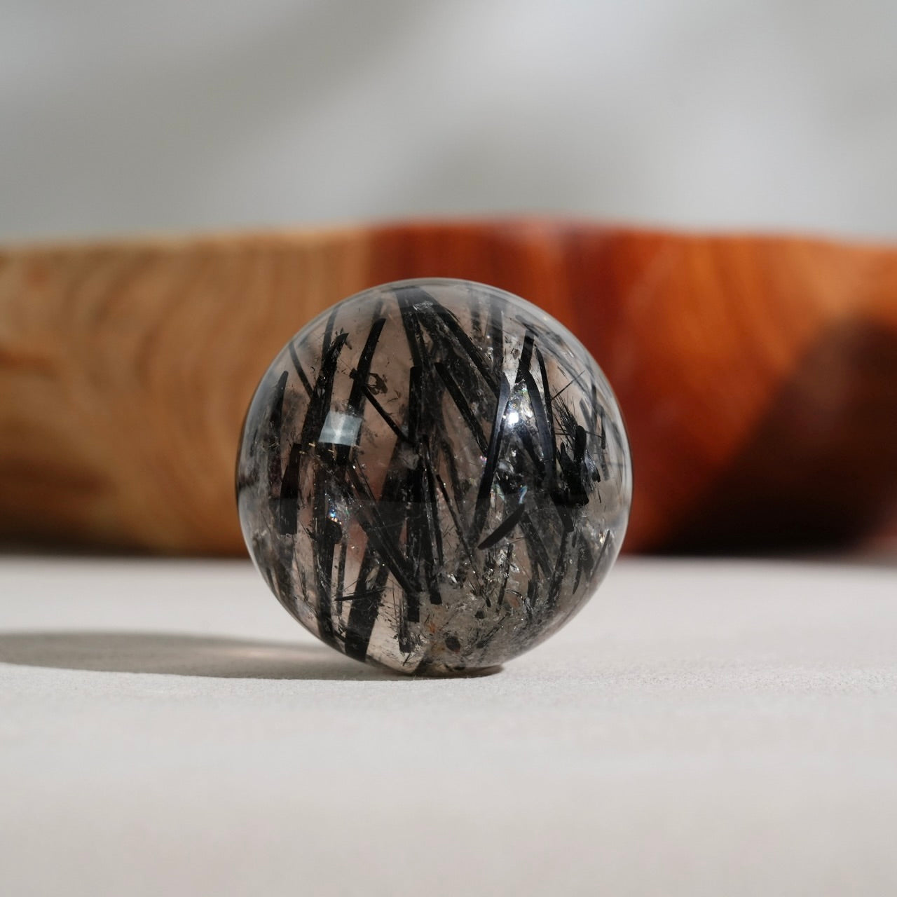 黑碧璽白水晶球