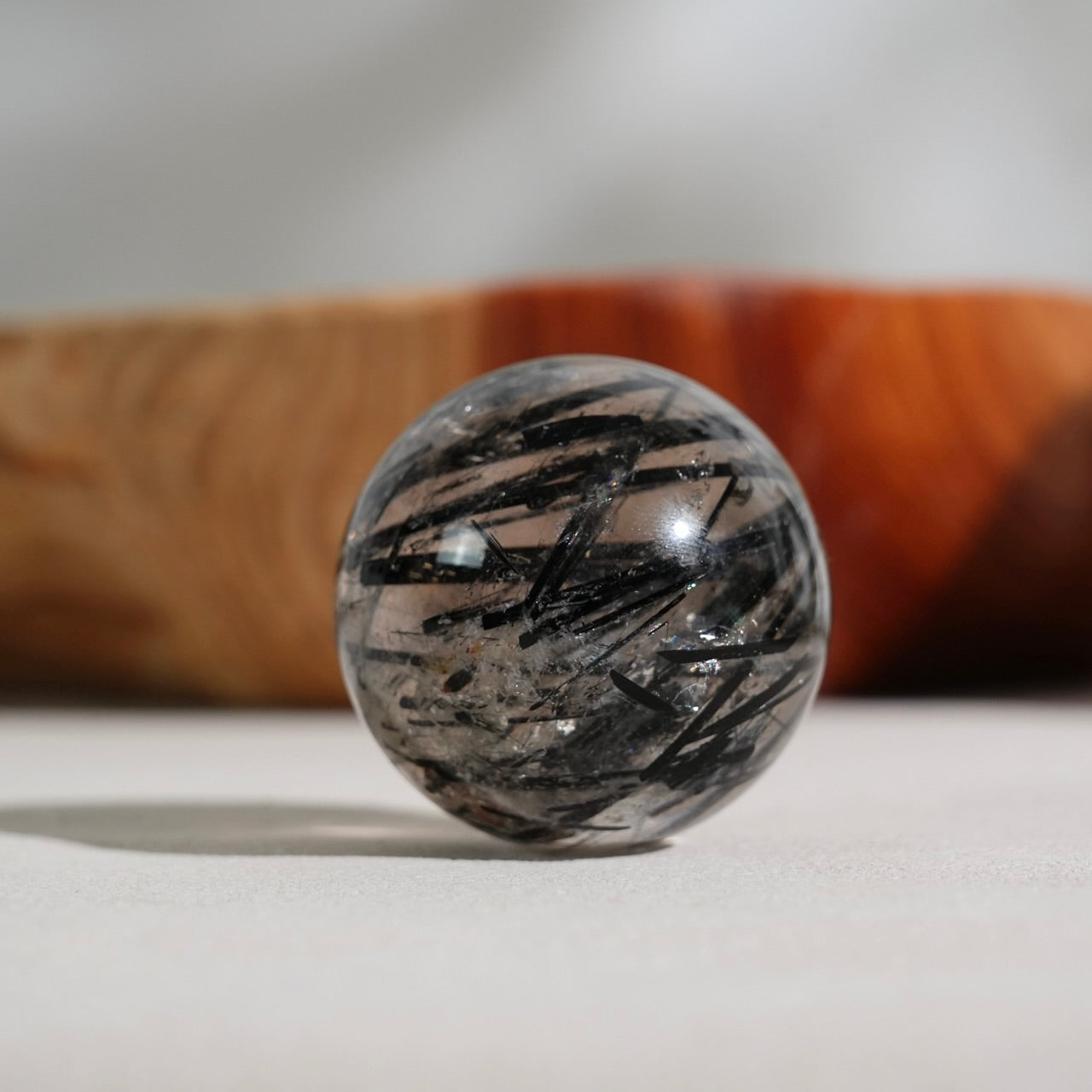 黑碧璽白水晶球