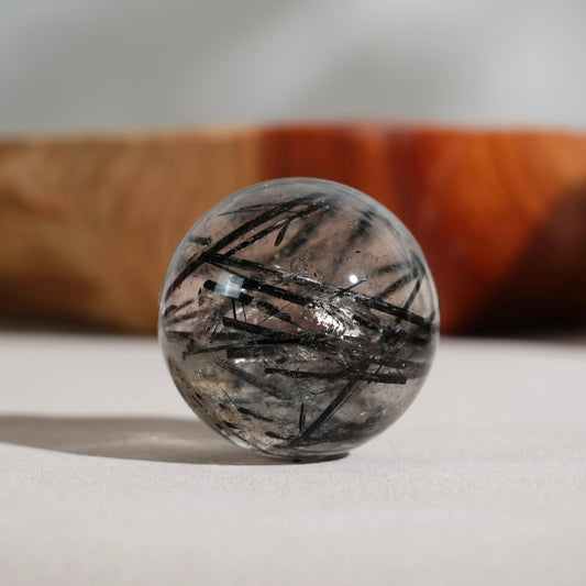 黑碧璽白水晶球