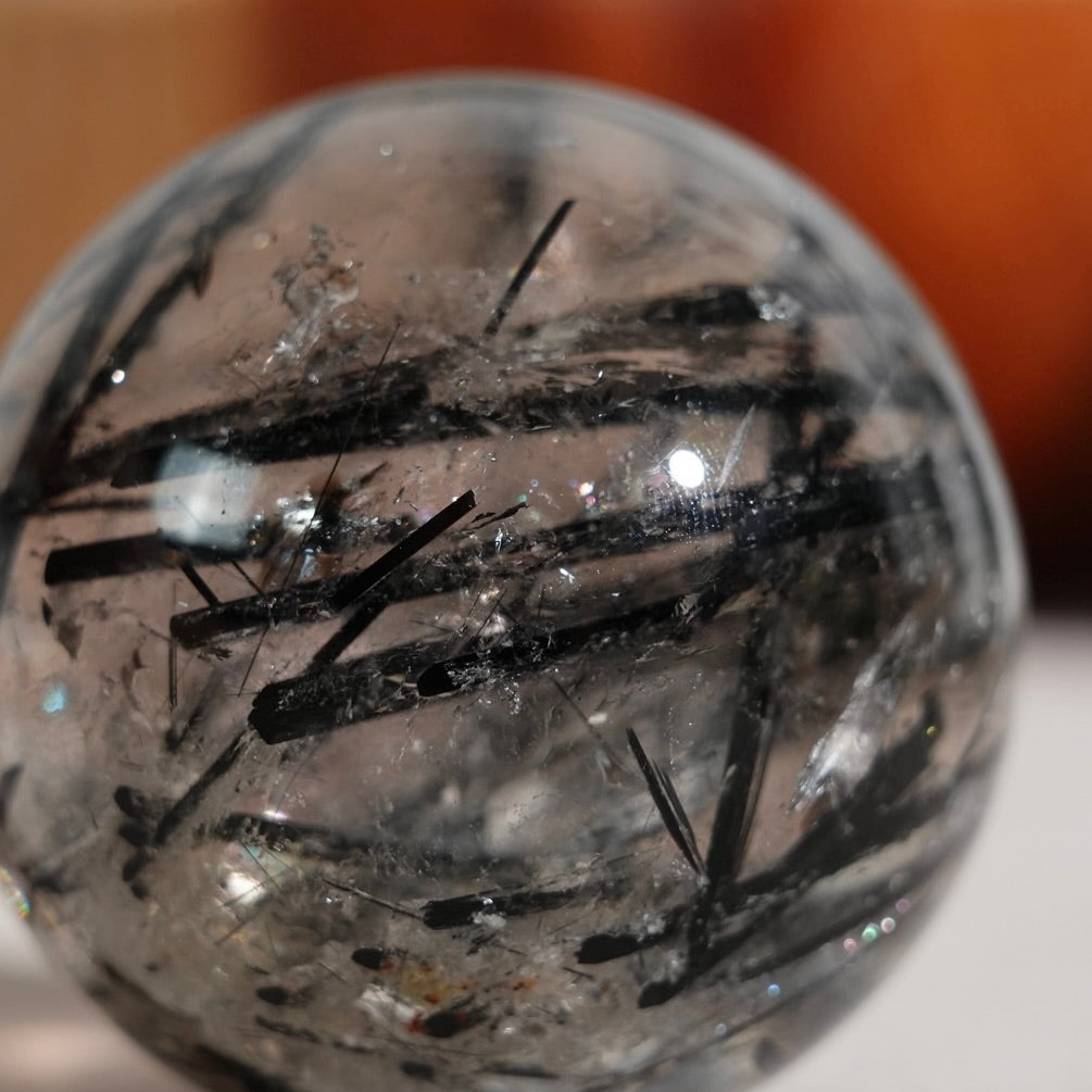 黑碧璽白水晶球