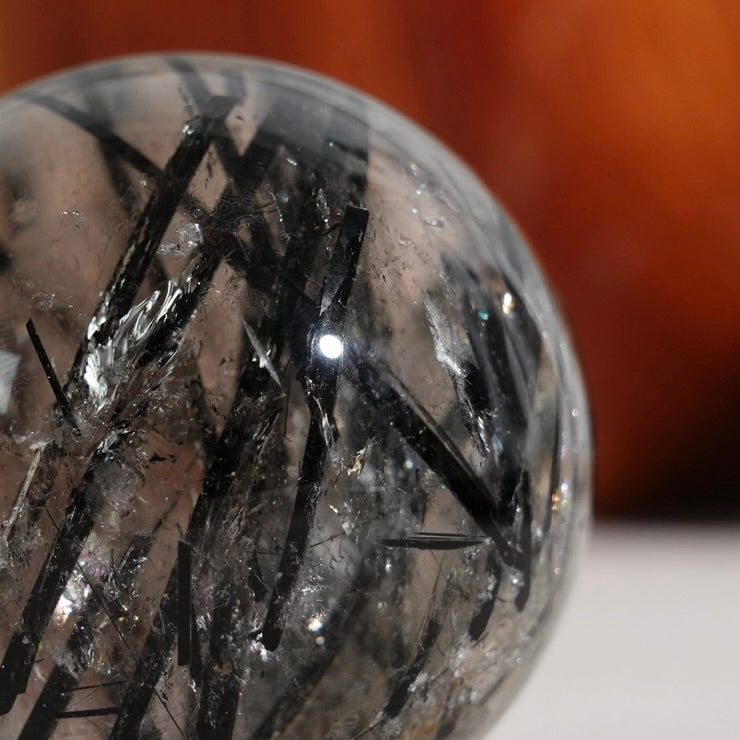 黑碧璽白水晶球