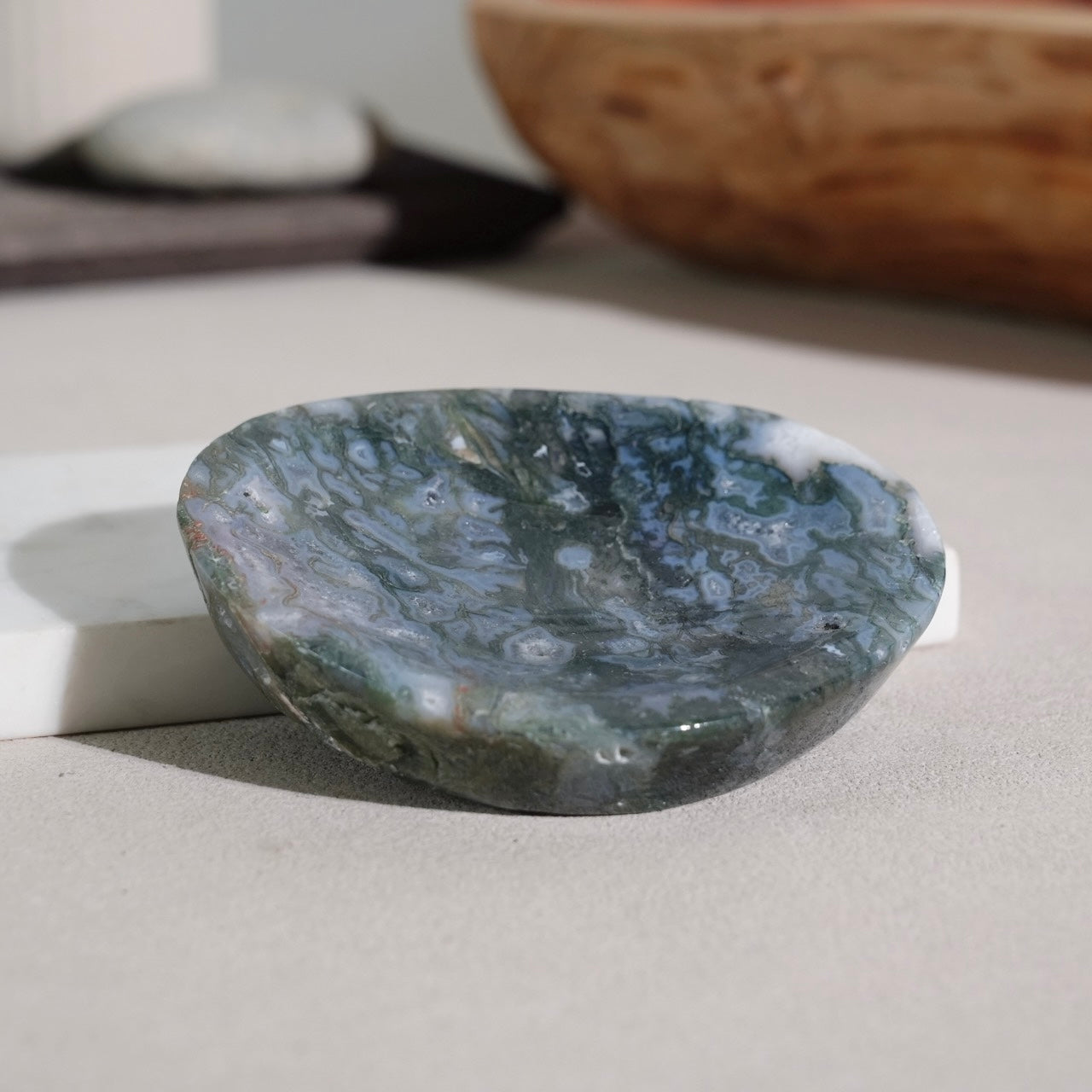 水草瑪瑙碟