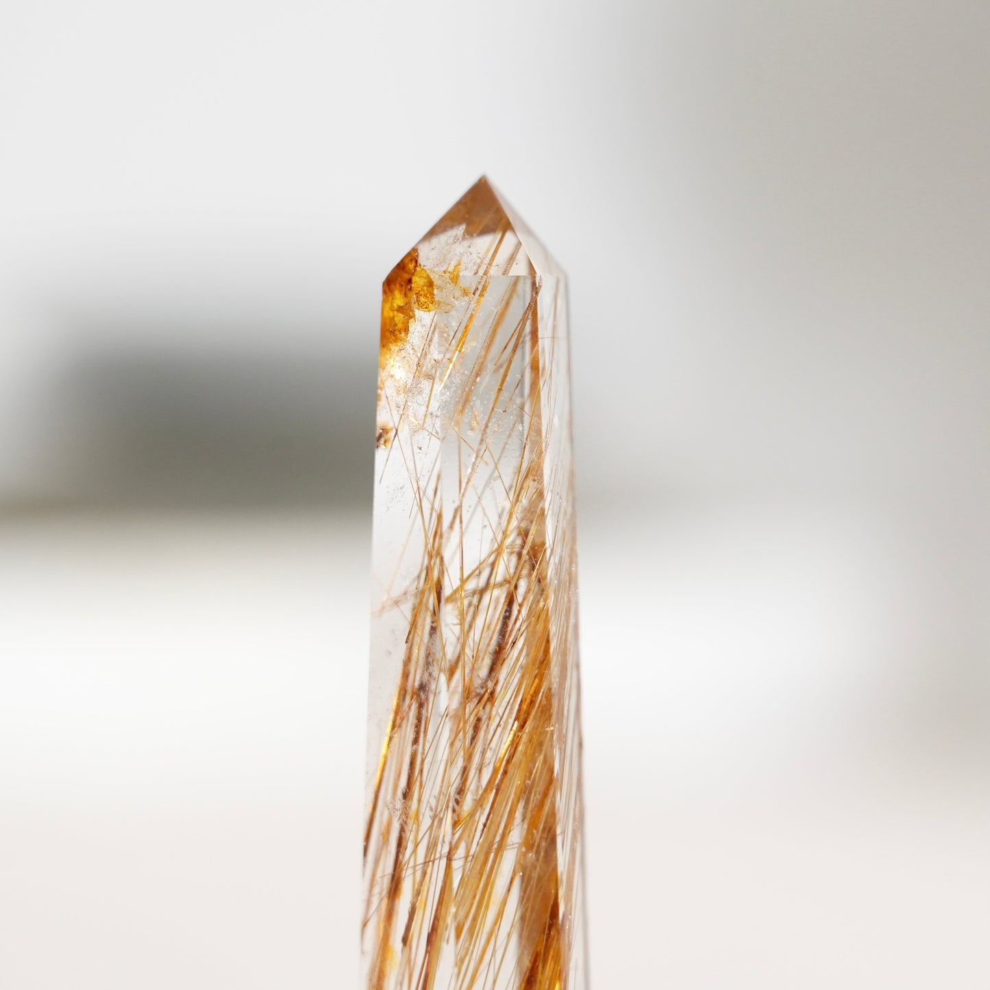 Golden titanium quartz freeform