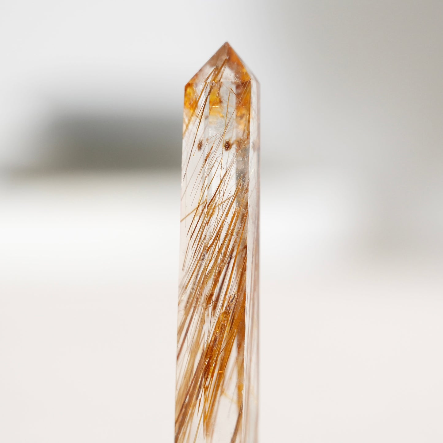 Golden titanium quartz freeform