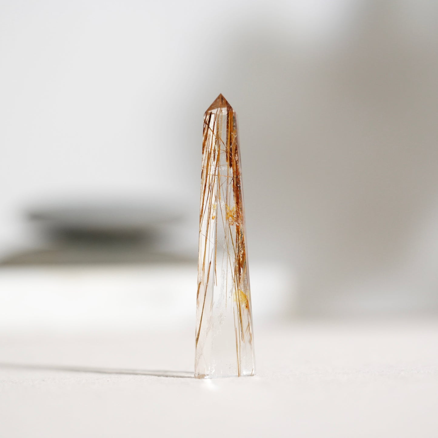 Golden titanium quartz freeform