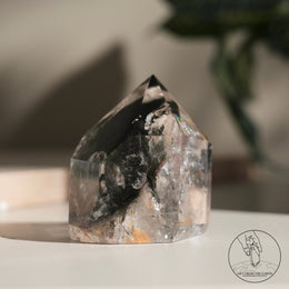 彩虹綠幽靈水晶柱