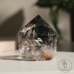 彩虹綠幽靈水晶柱