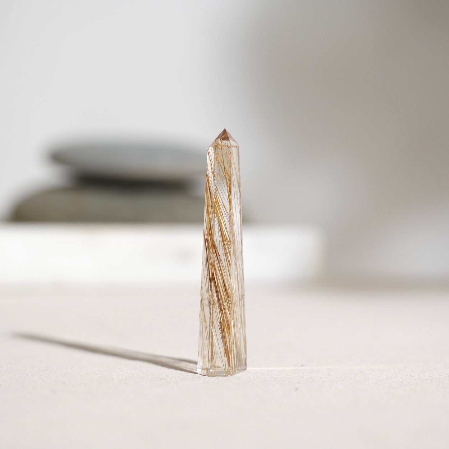 Golden titanium quartz freeform