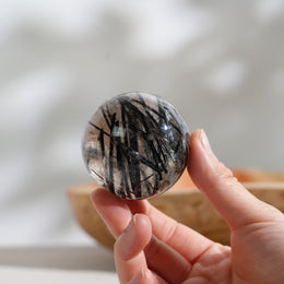 黑碧璽白水晶球