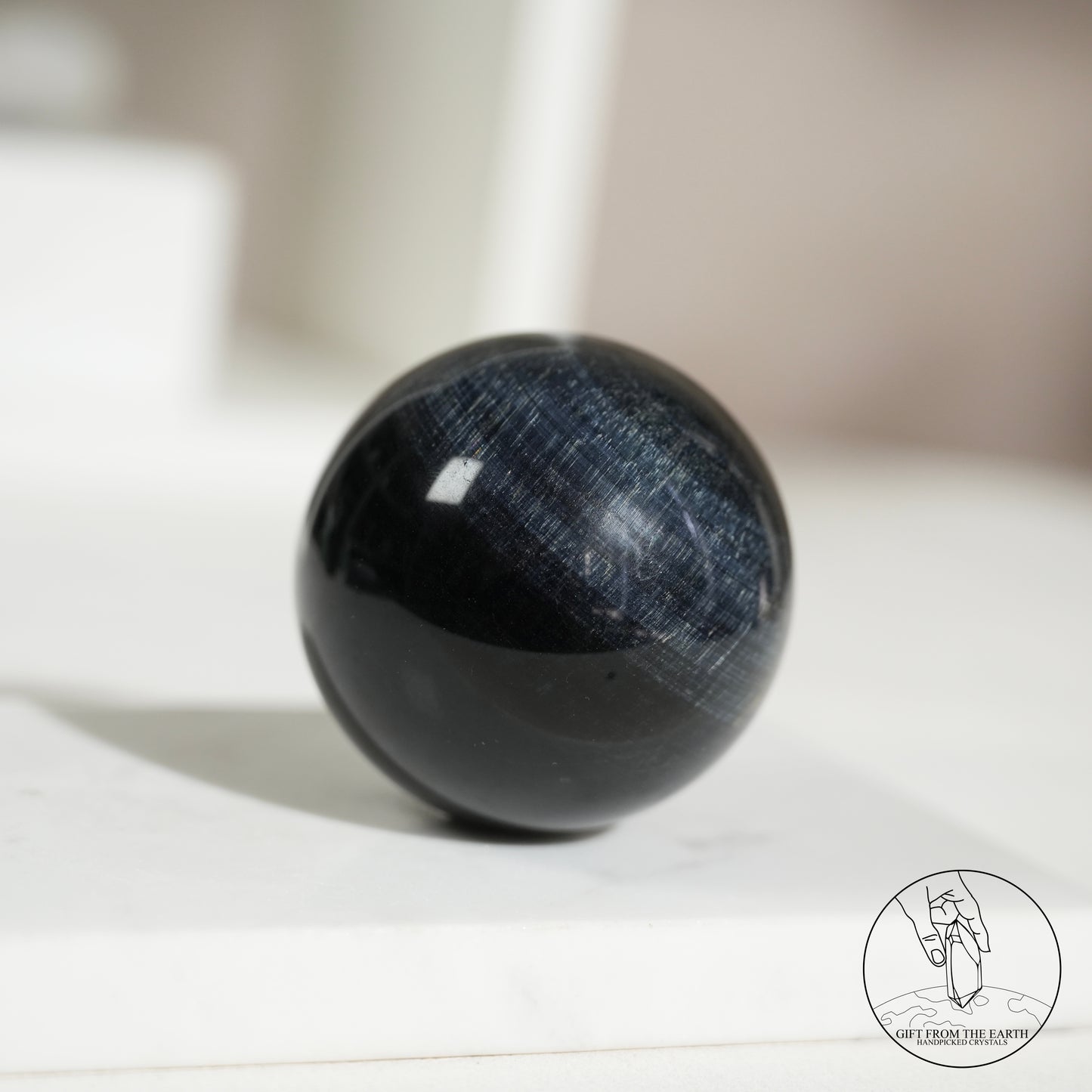 Blue tiger’s eye sphere