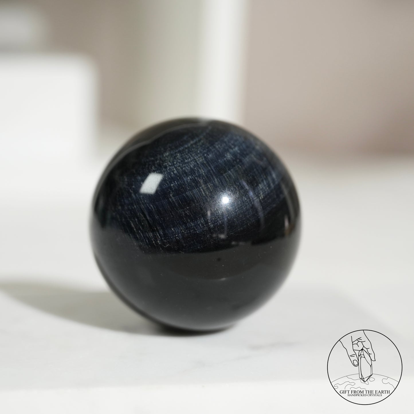 Blue tiger’s eye sphere