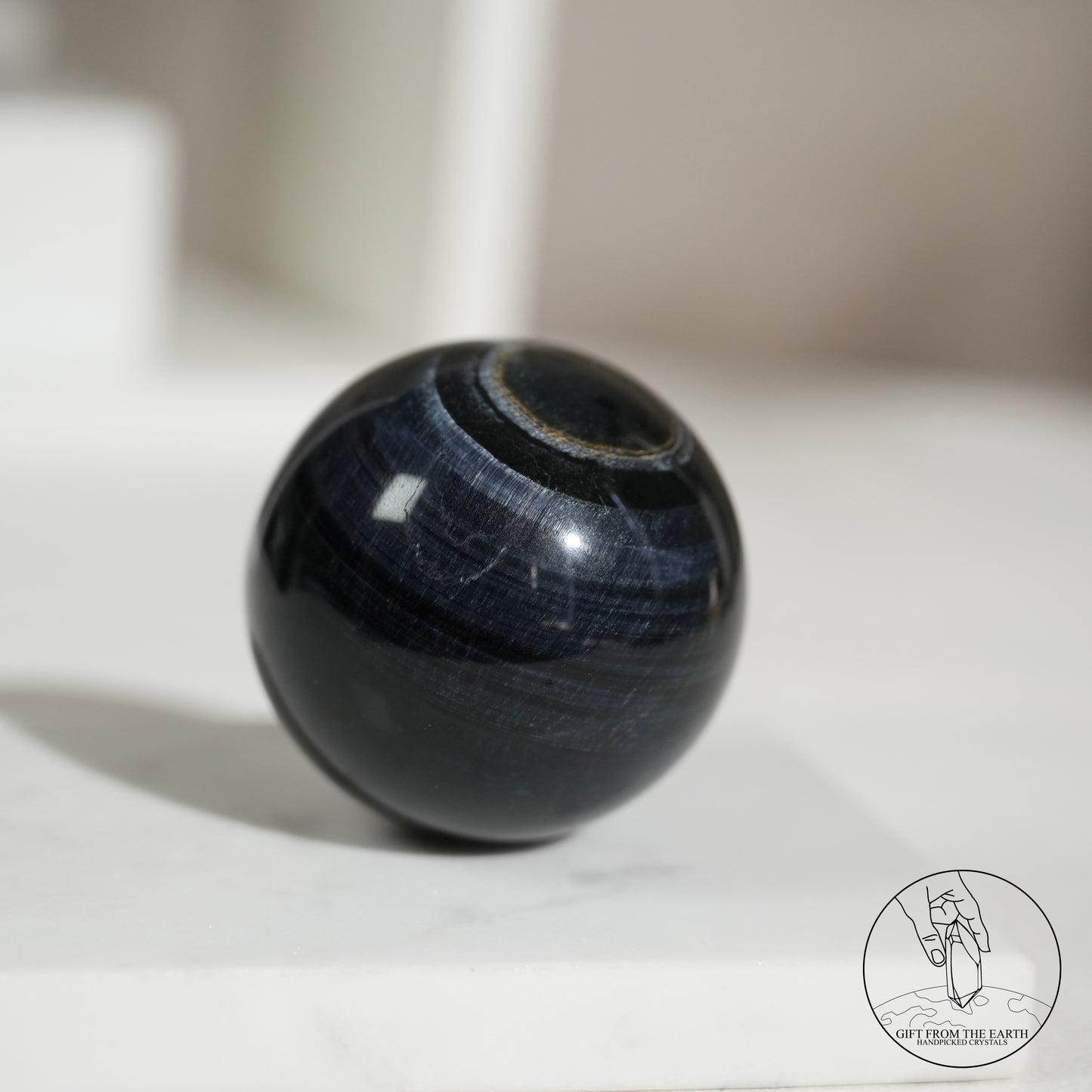 Blue tiger’s eye sphere