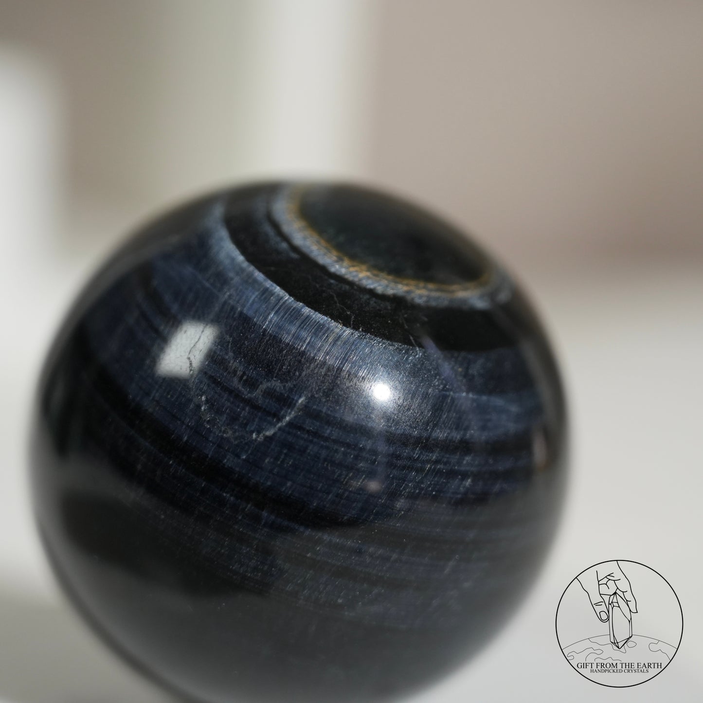 Blue tiger’s eye sphere
