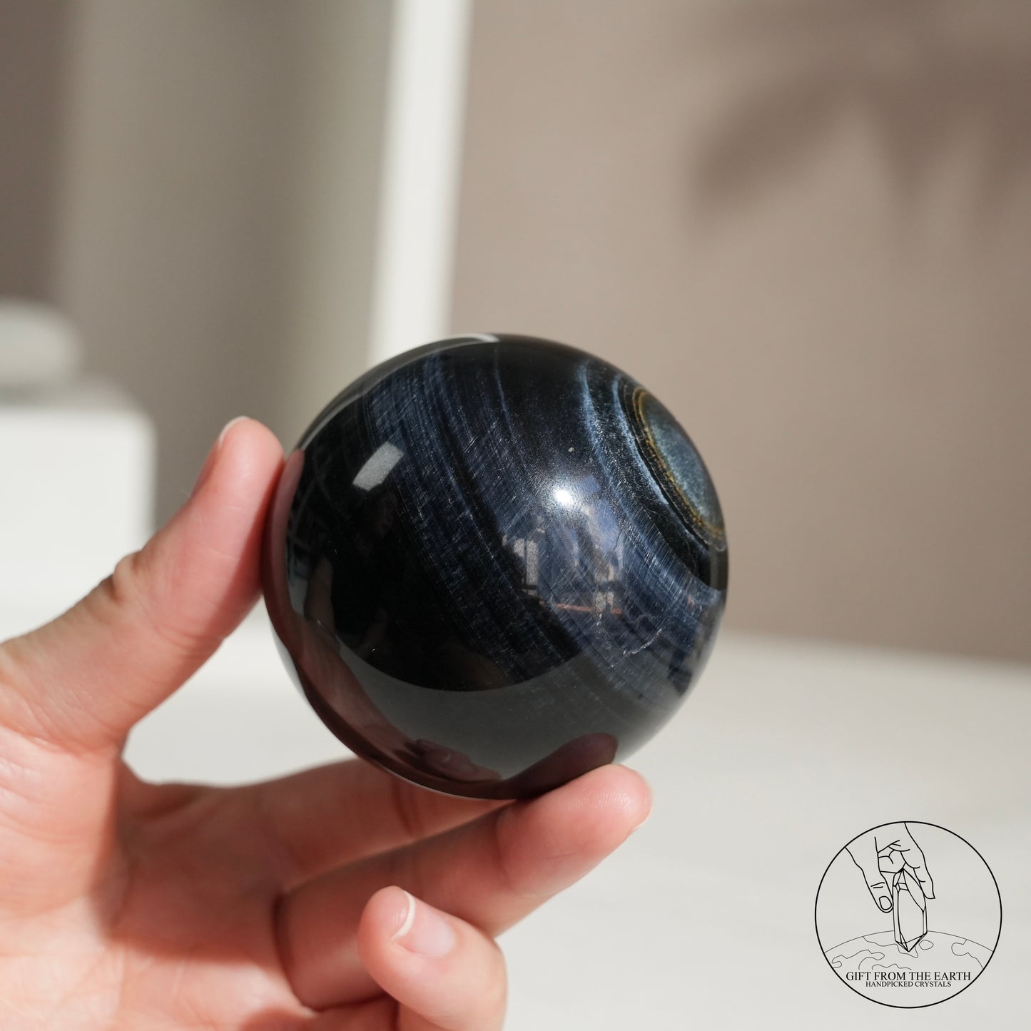 Blue tiger’s eye sphere