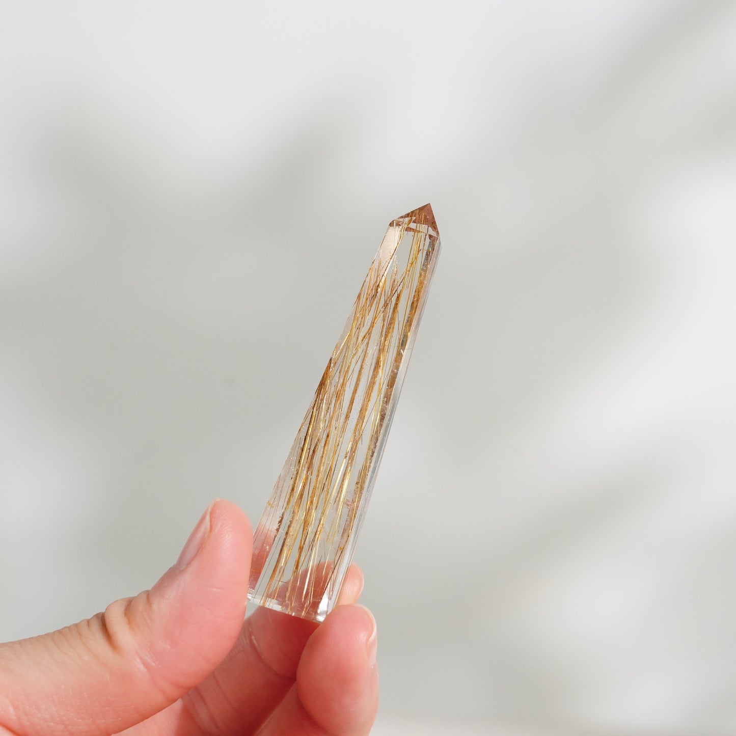 Golden titanium quartz freeform