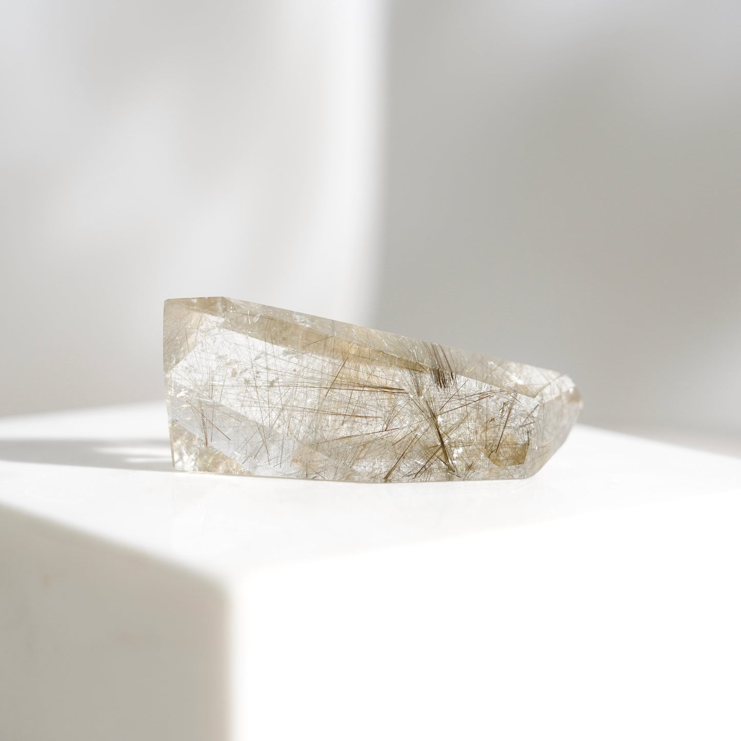 Green rutilated quartz sphere
