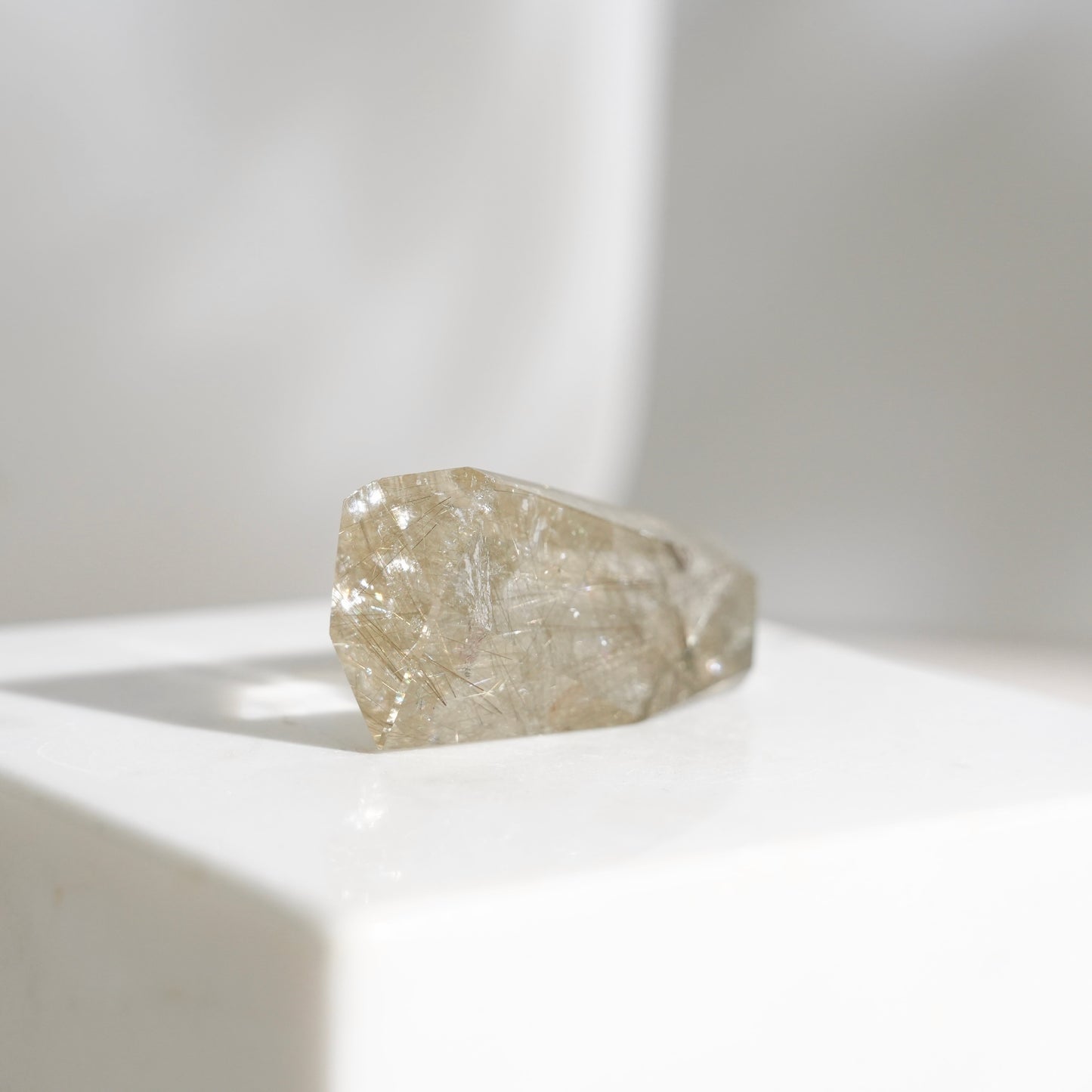 Green rutilated quartz sphere