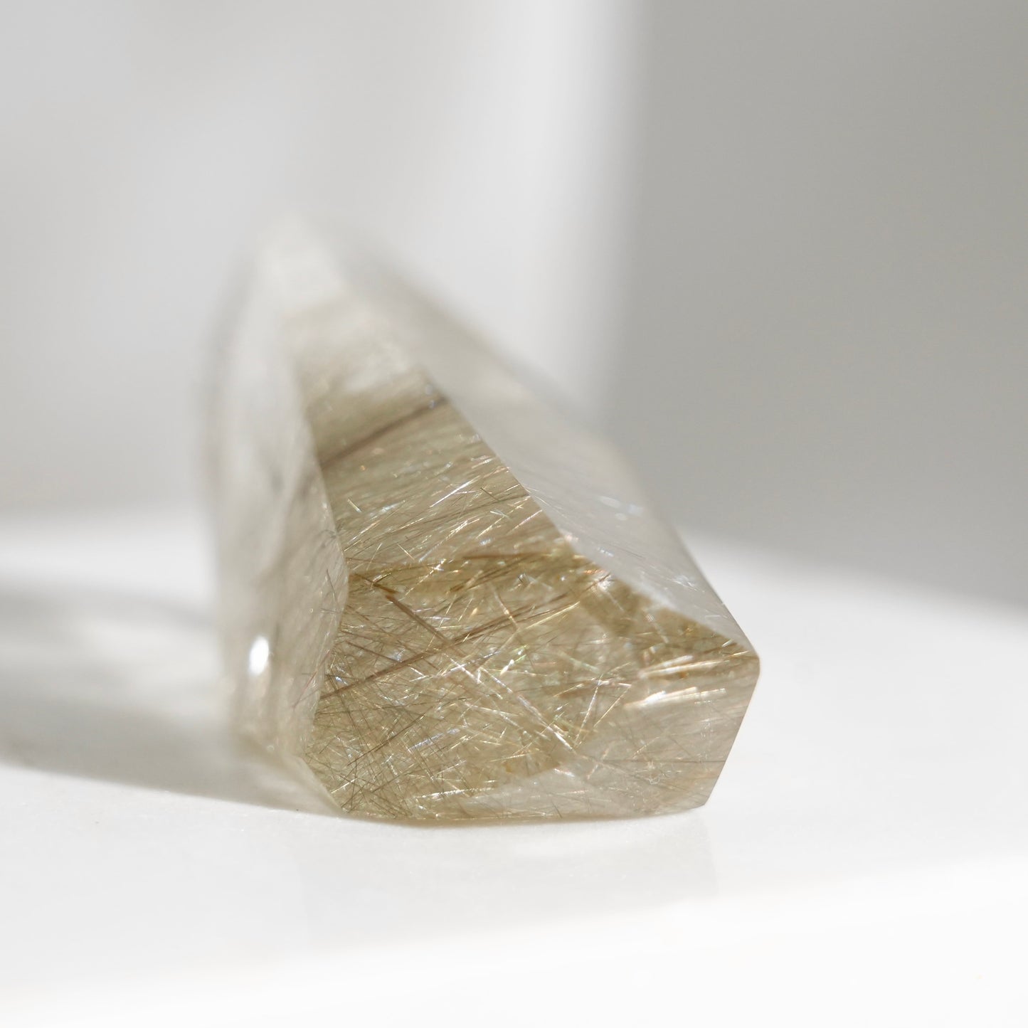 Green rutilated quartz sphere