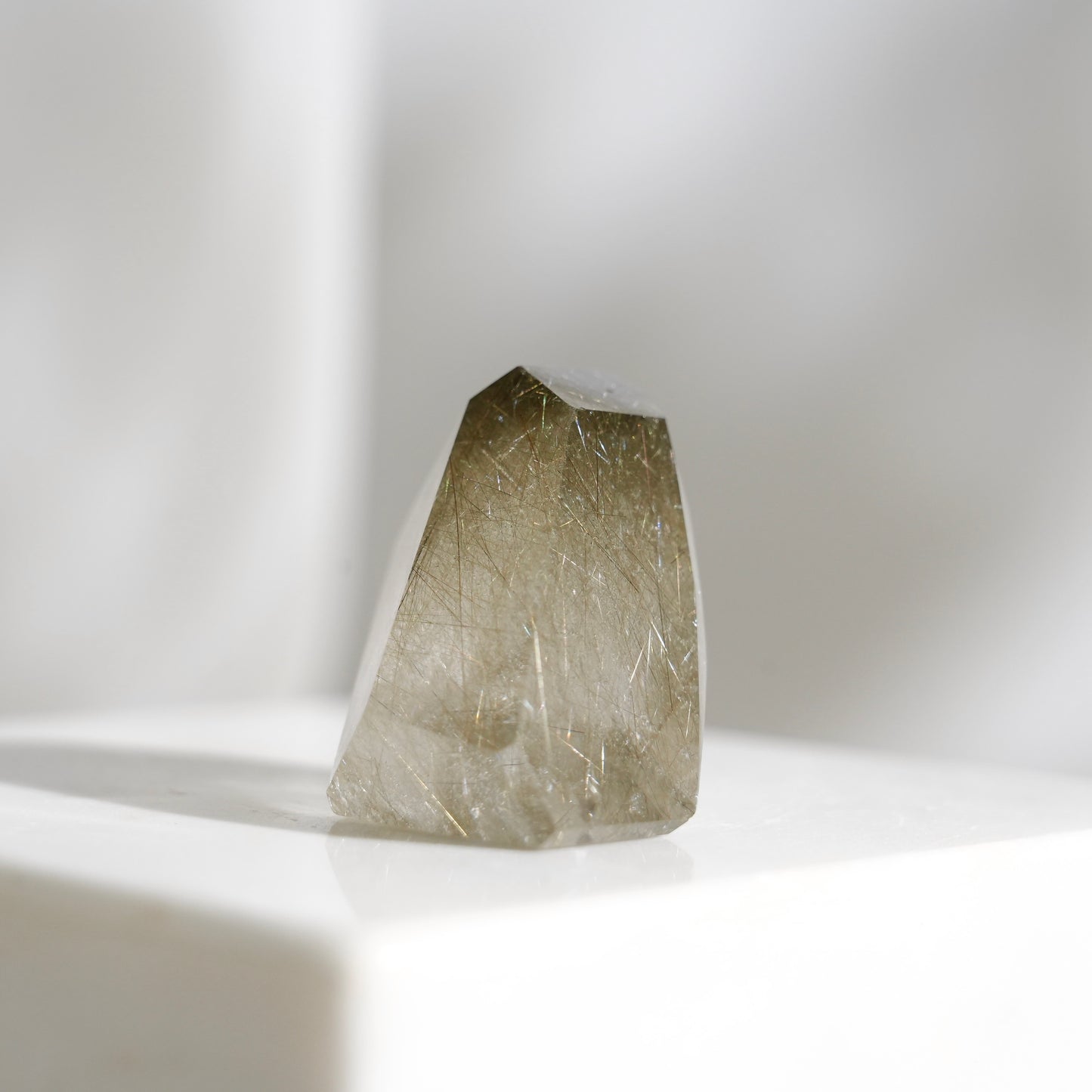 Green rutilated quartz sphere