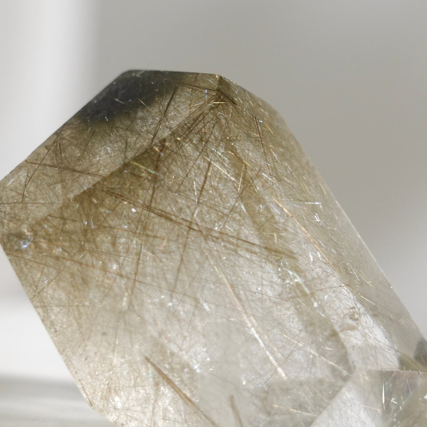 Green rutilated quartz sphere
