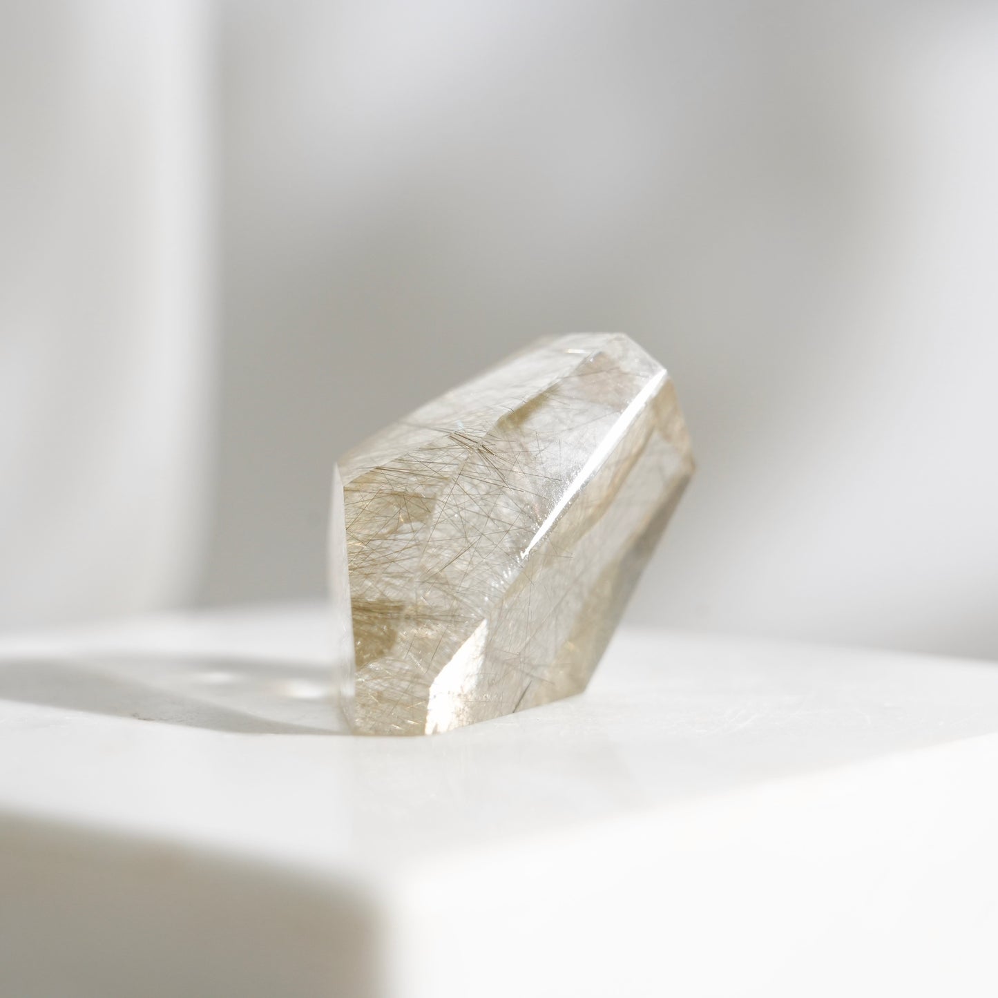 Green rutilated quartz sphere