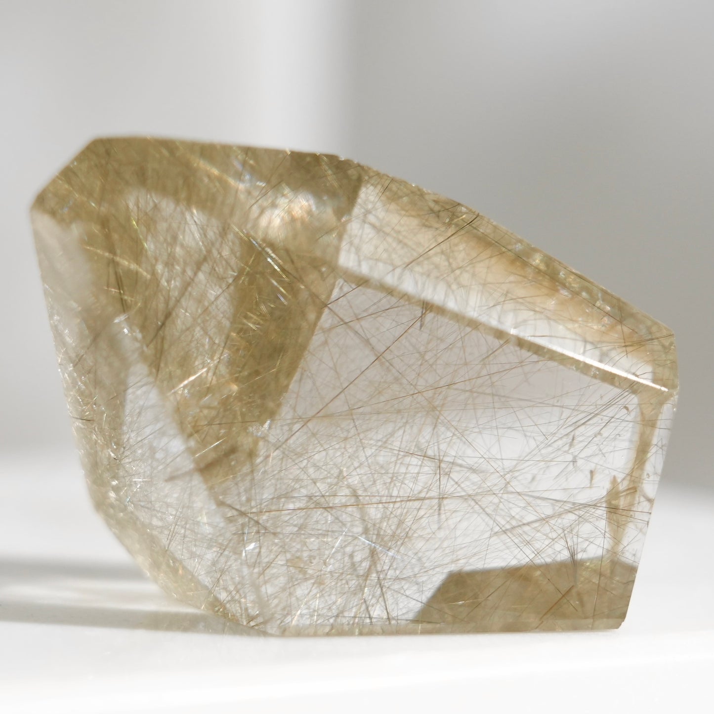 Green rutilated quartz sphere