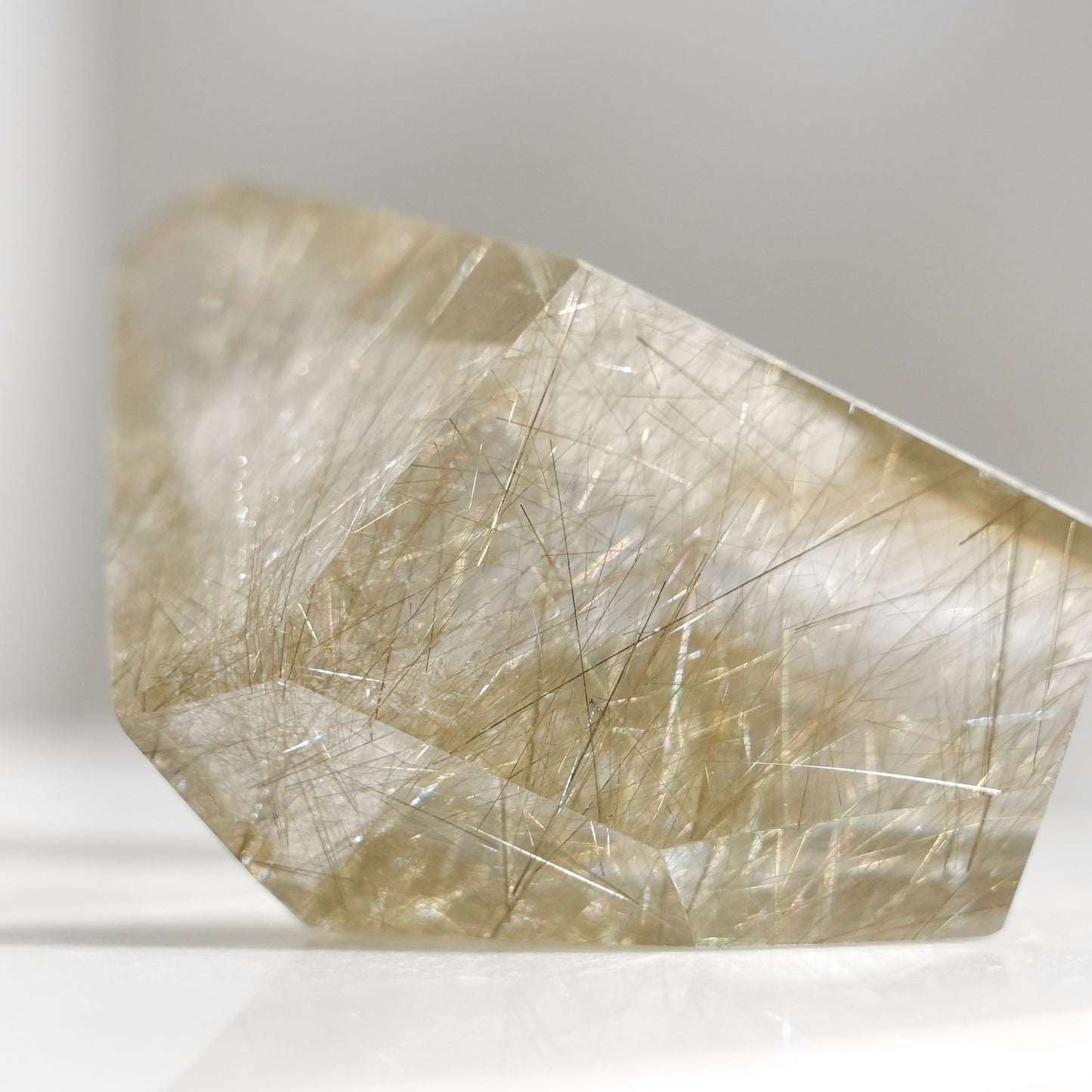 Green rutilated quartz sphere