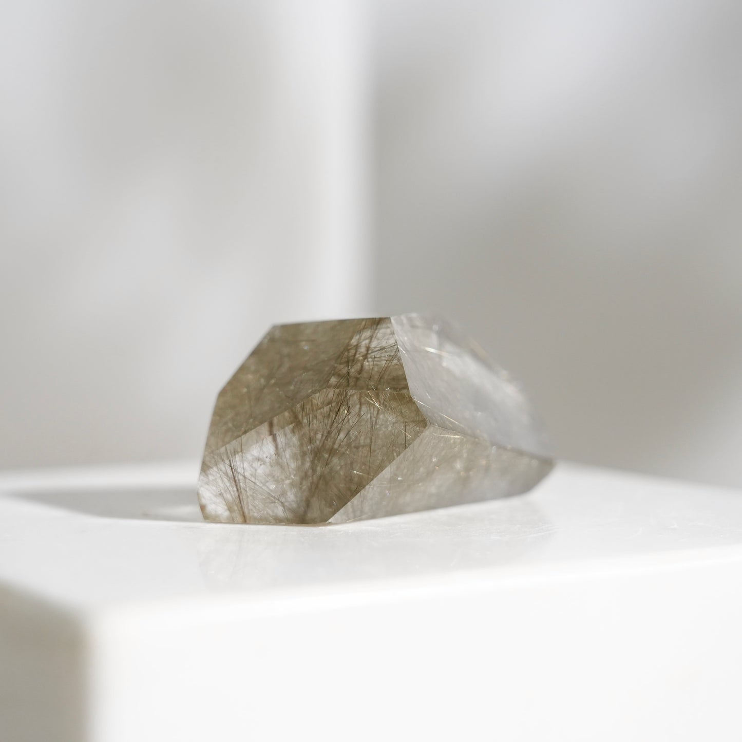 Green rutilated quartz sphere