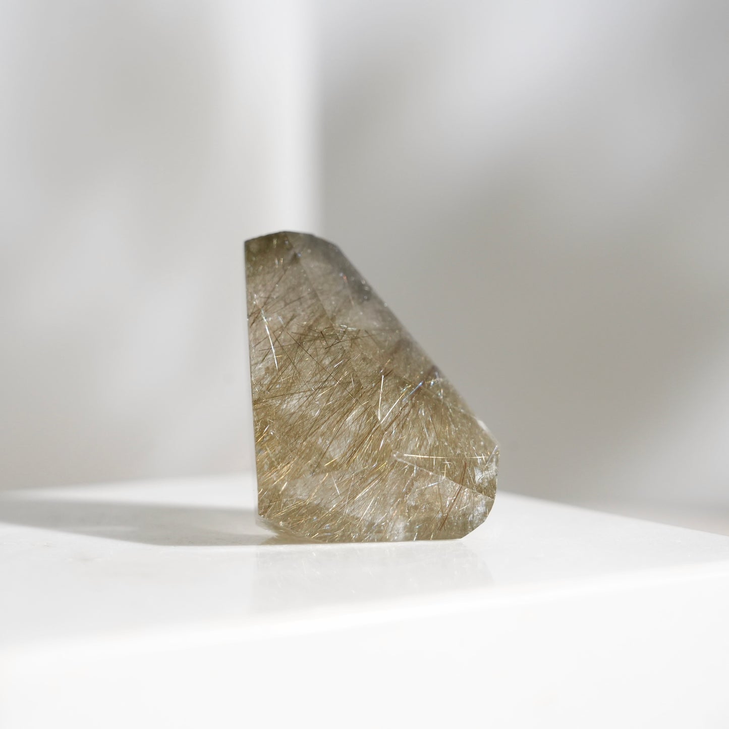 Green rutilated quartz sphere