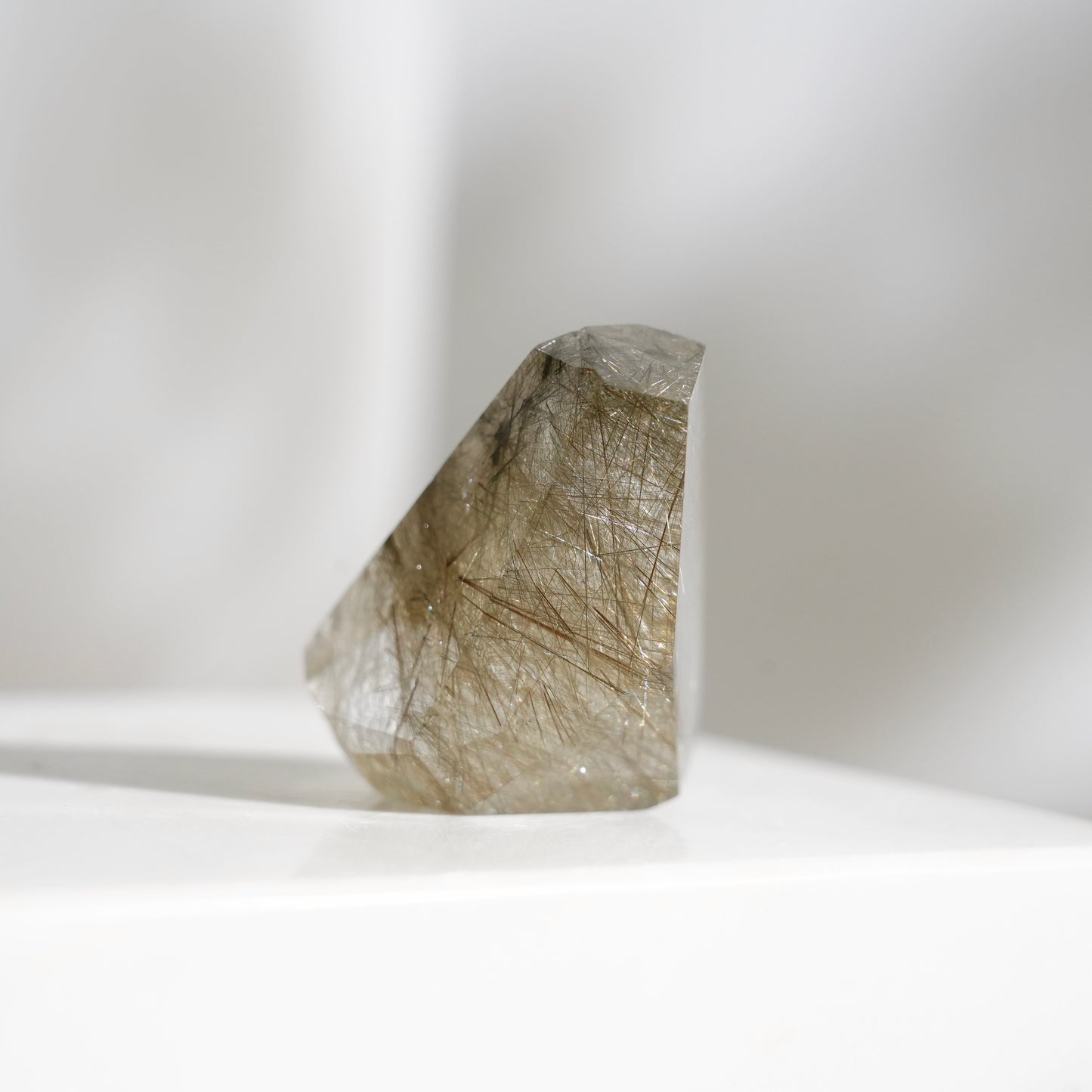 Green rutilated quartz sphere