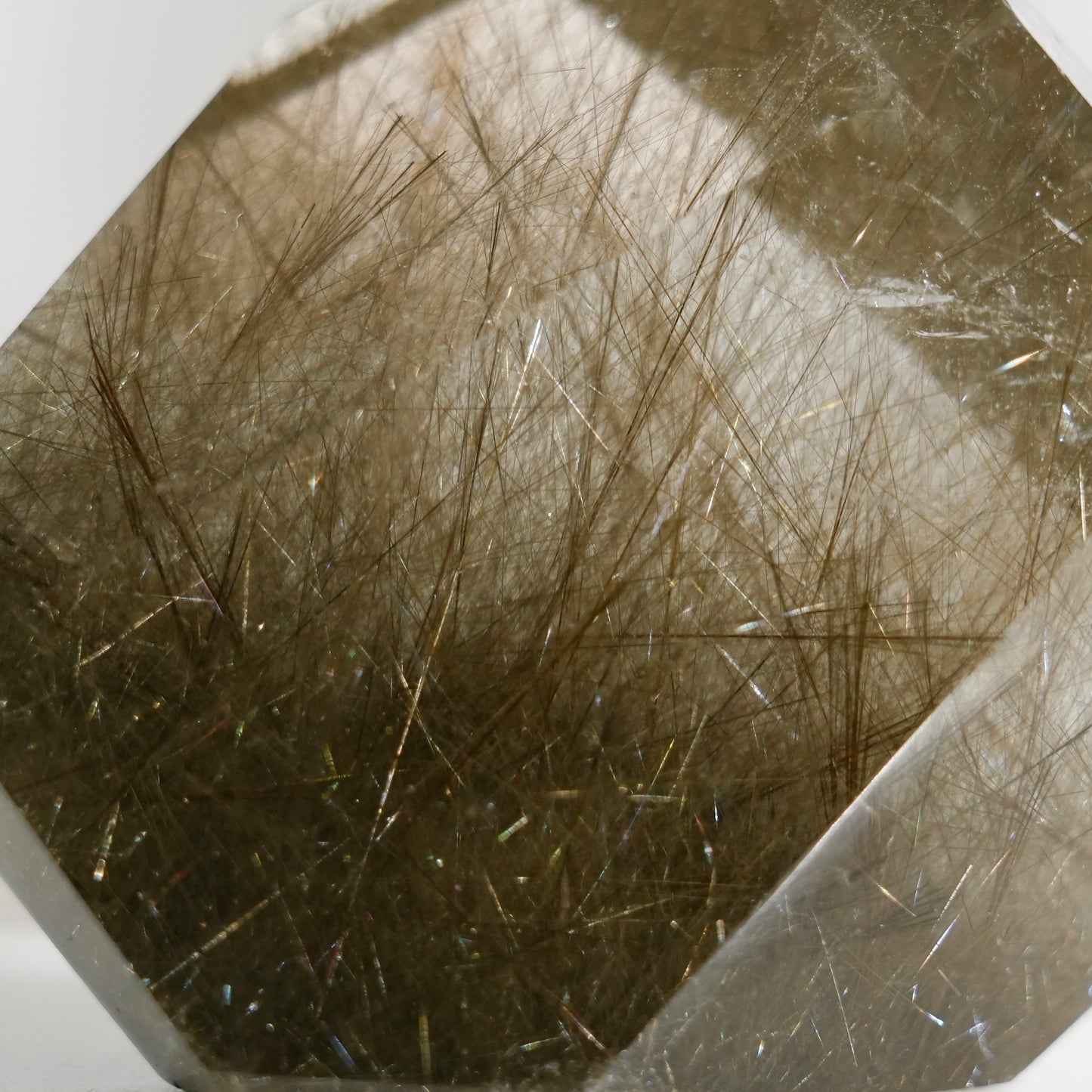 Green rutilated quartz sphere