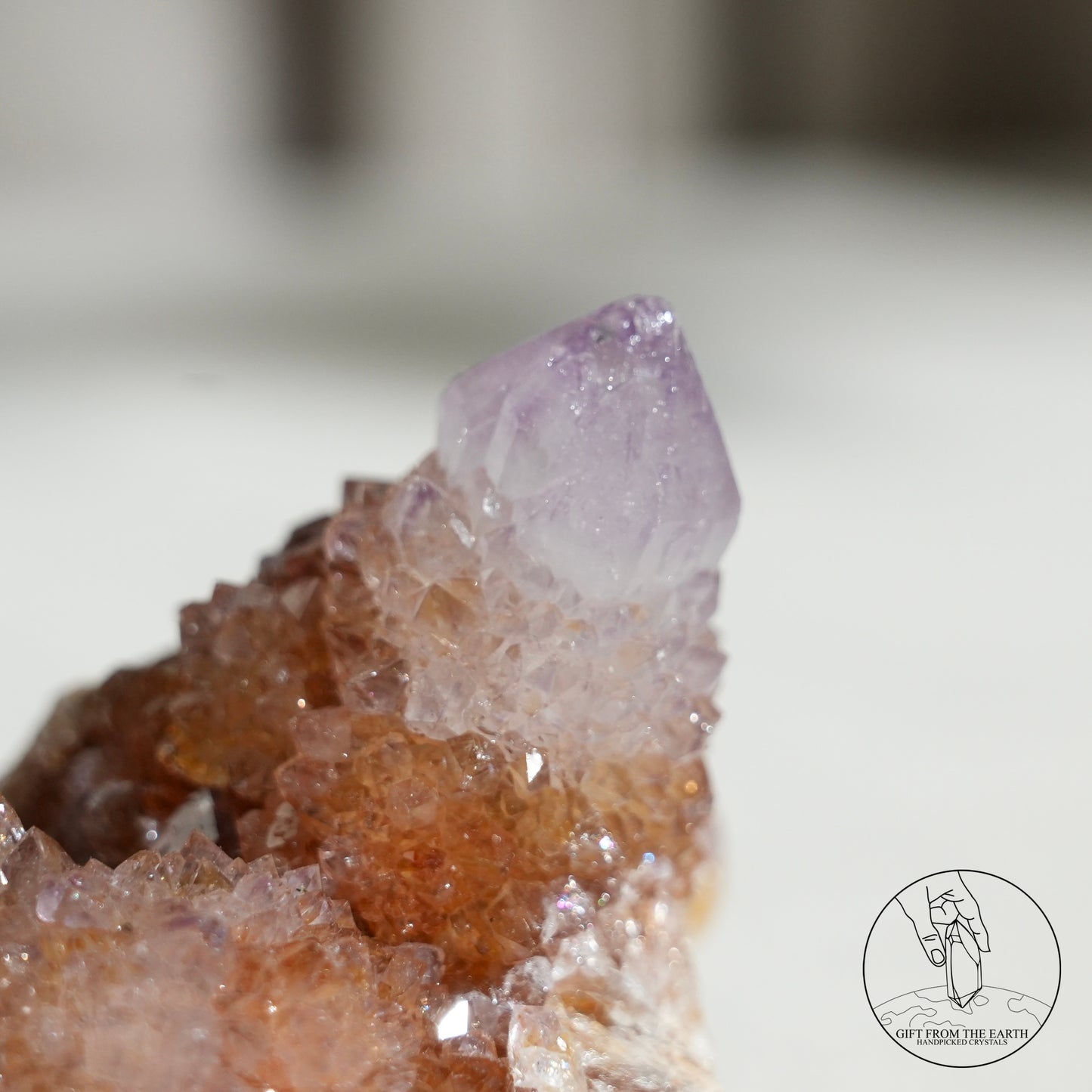 South African ametrine spirit quartz with hematite