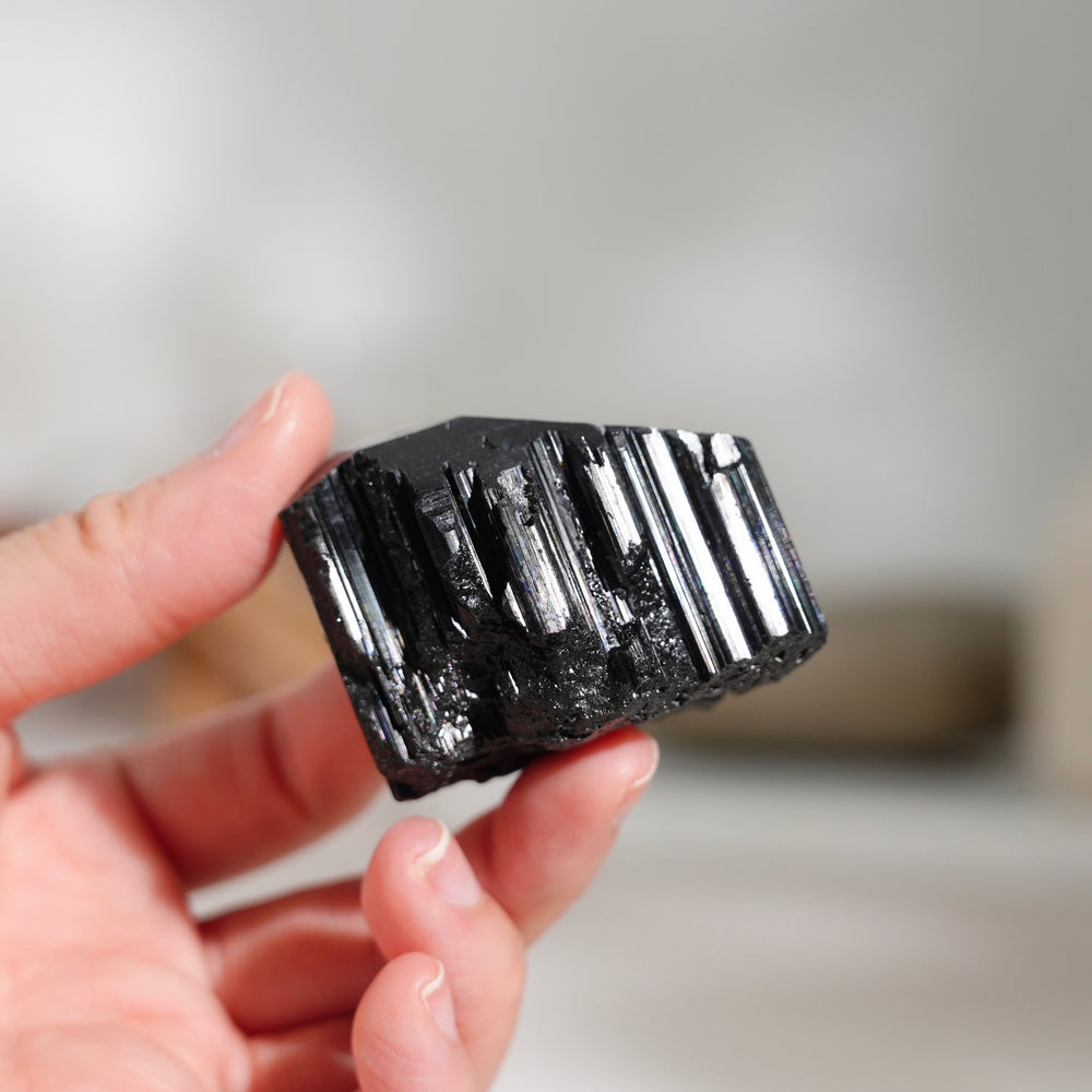 Glossy Black Tourmaline Raw Stone