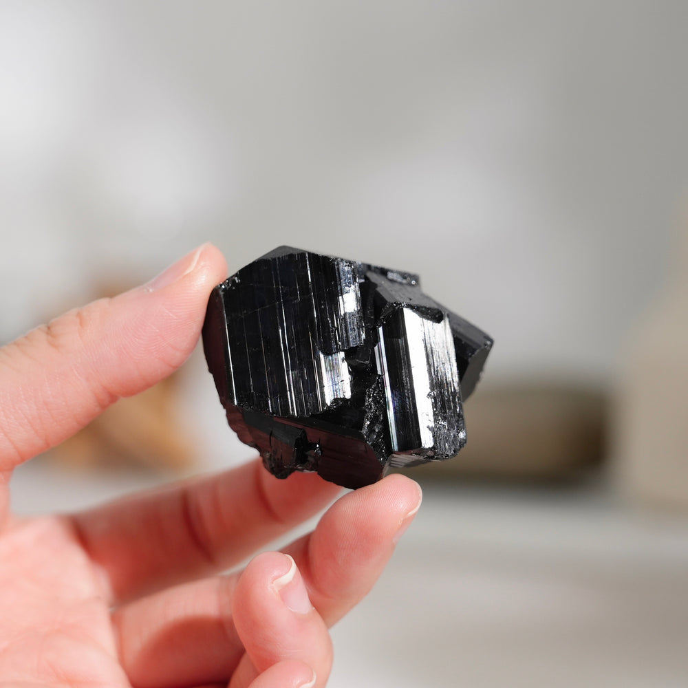 Glossy Black Tourmaline Raw Stone