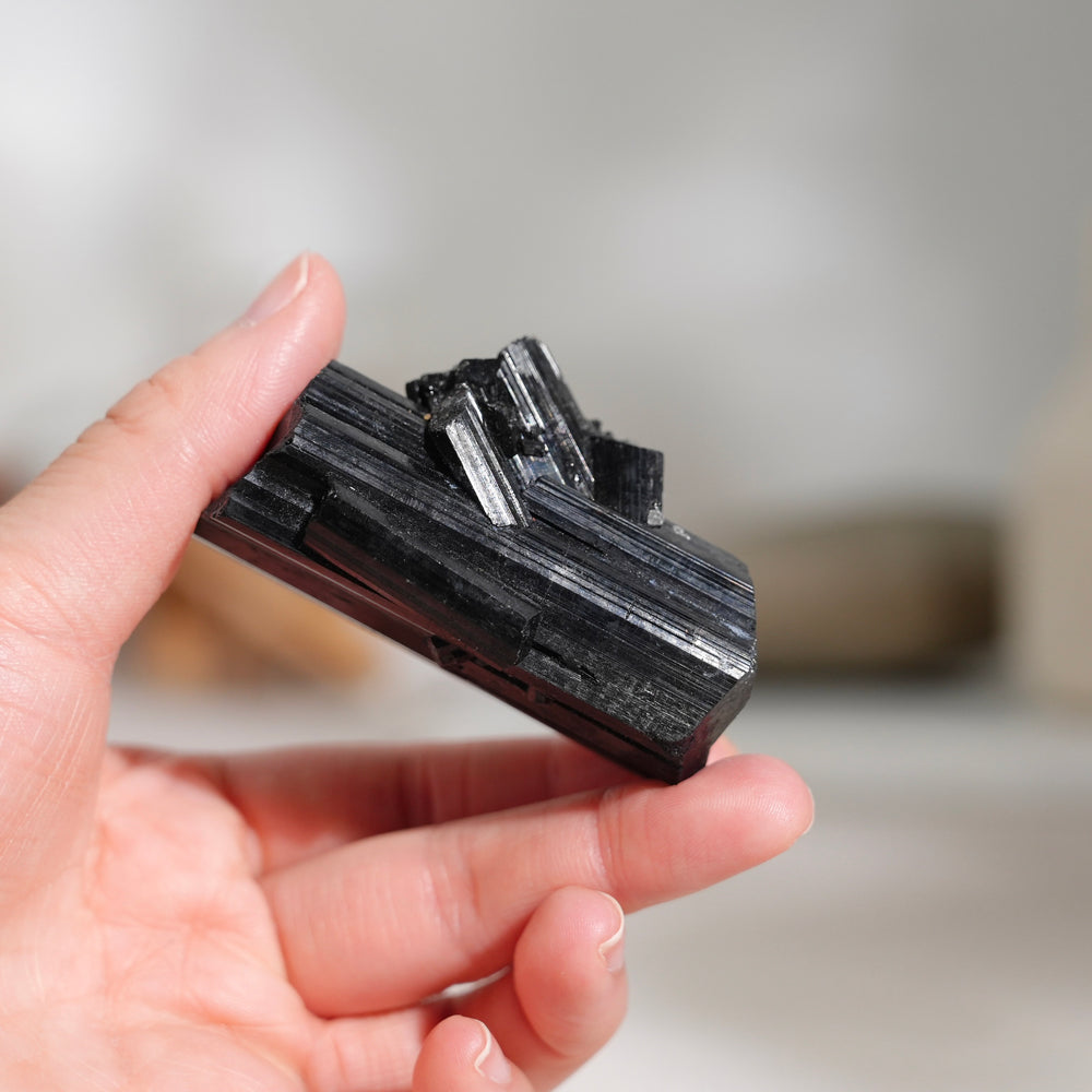 Glossy Black Tourmaline Raw Stone