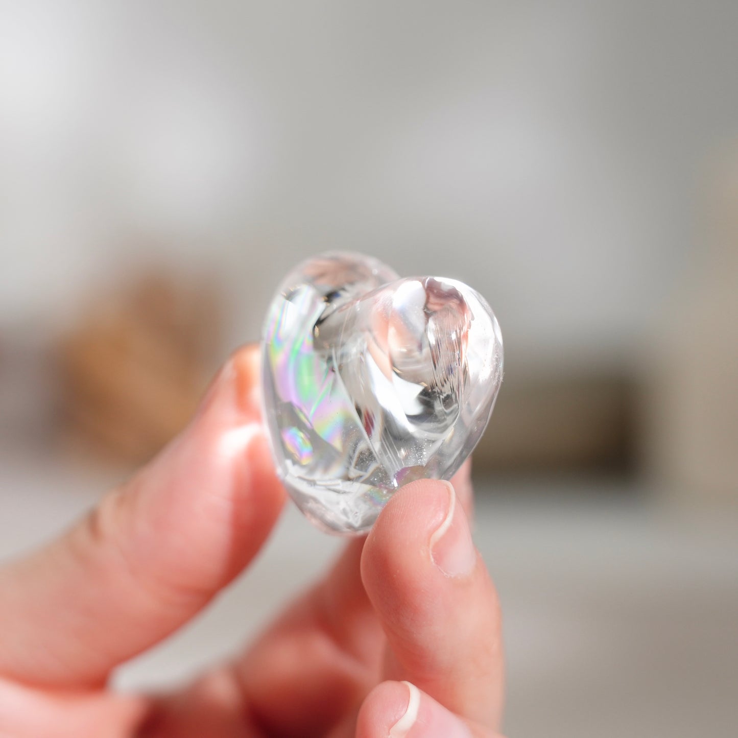 彩虹白水晶心