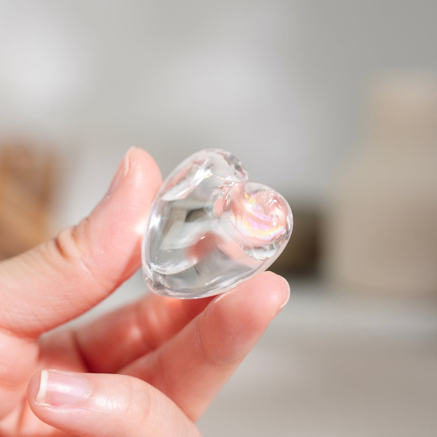 彩虹白水晶心